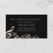 Carte De Visite Notes de musique dorées sur fond noir (Dos)