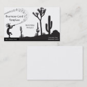 Carte De Visite Notes de musique du désert Logo Kokopelli  (Devant / Derrière)