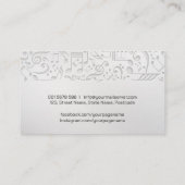 Carte De Visite Notes de musique en papier blanc simple et élégant (Dos)