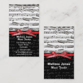Carte De Visite Notes de musique et équations de maths (Devant / Derrière)