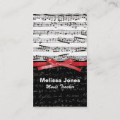 Carte De Visite Notes de musique et équations de maths (Dos)