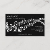 Carte De Visite Notes de musique Piano Monogramme Couleur personna (Dos)