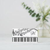 Carte De Visite Notes de musique Piano Monogramme Couleur personna (Debout devant)
