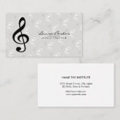 Carte De Visite Notes de musique pour le professeur de musicien (Devant / Derrière)