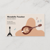 Carte De Visite Notes de Musique - Professeur de Mandoline  (Devant)