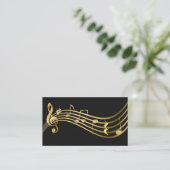 Carte De Visite Notes de musique Violon Enseignant Gold Elegant (Debout devant)