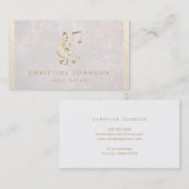 Carte De Visite notes d'or du professeur de musique (Devant / Derrière)