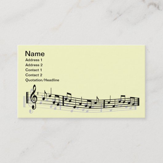 Carte De Visite Notes musicales (Devant)