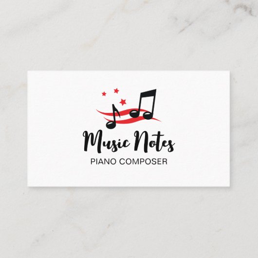 Carte de visite Notes musicales (Dos)