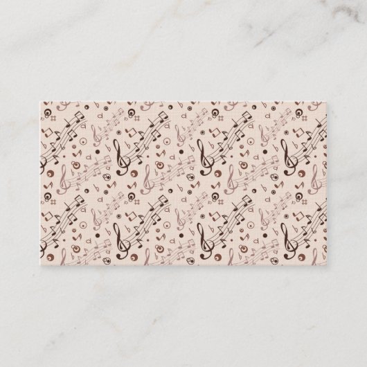 Carte De Visite Notes musicales, barres, et symboles de fête (Devant)