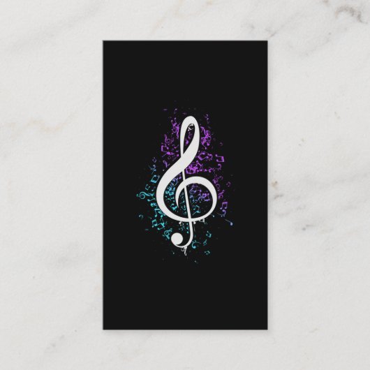 Carte De Visite Notes musicales Coloful Treble Clef Art (Devant)