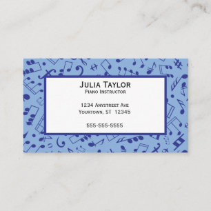Carte De Visite Notes musicales Compositeur de professeur de musiq