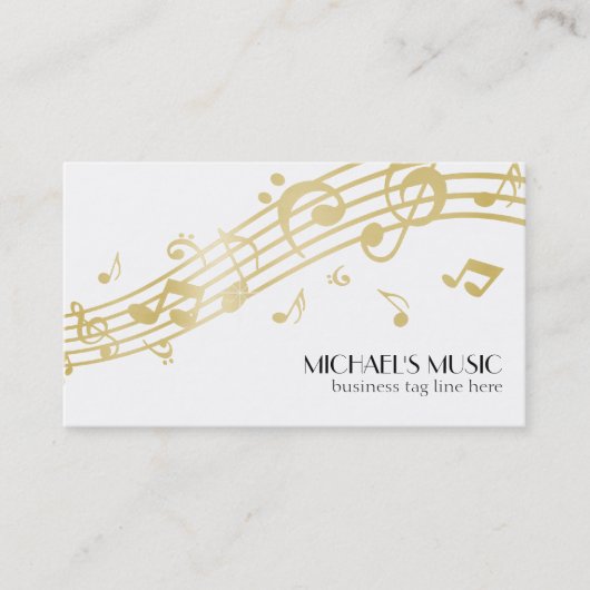 Carte De Visite Notes musicales d'affaires de la musique moderne d (Devant)