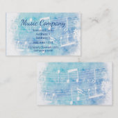 Carte De Visite Notes musicales d'aquarelle (Devant / Derrière)