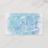 Carte De Visite Notes musicales d'aquarelle (Dos)