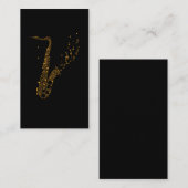 Carte De Visite Notes musicales de saxophone Instrument Saxophonis (Devant / Derrière)
