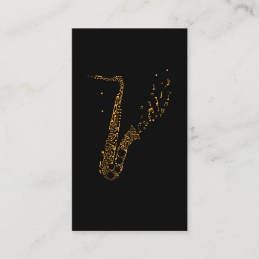 Carte De Visite Notes musicales de saxophone Instrument Saxophonis (Devant)