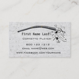 Carte De Visite Notes musicales de souffle Cornett Cornetto Zink