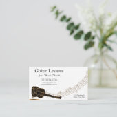 Carte De Visite Notes musicales des leçons de guitare (Debout devant)