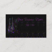 Carte De Visite Notes musicales et contrebasse (Devant)