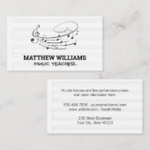 Carte De Visite Notes musicales et fiches musicales (Devant / Derrière)