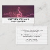 Carte De Visite Notes musicales Feuilles de musique | Bande (Devant / Derrière)