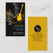 Carte De Visite Notes musicales Guitar Riffs Guitar Jaune Guitar (Devant / Derrière)