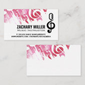 Carte De Visite Notes musicales Logo du microphone (Devant / Derrière)