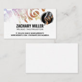 Carte De Visite Notes musicales Logo du microphone à main (Devant / Derrière)