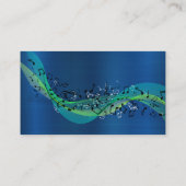 Carte De Visite Notes musicales | Métal bleu (Dos)