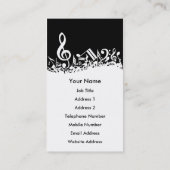 Carte De Visite Notes musicales personnalisées blanches mélangées  (Dos)