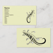 CARTE DE VISITE NOTES MUSICALES PIANO CLAVIER TATTOO GRAPHIQUE (Devant / Derrière)