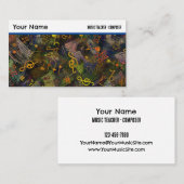 Carte De Visite Notes musicales sur Abstrait Arrière - plan Profes (Devant / Derrière)