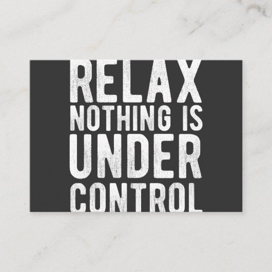 Carte De Visite nothing is uncontrol (Devant)