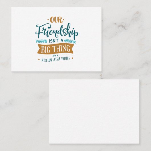 Carte De Visite Notre amitié (Devant / Derrière)