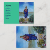 Carte De Visite NOTRE DAME DE bleu clair vert rouge (Devant / Derrière)