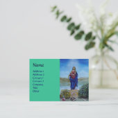 Carte De Visite NOTRE DAME DE bleu clair vert rouge (Debout devant)