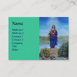 Carte De Visite NOTRE DAME DE bleu clair vert rouge