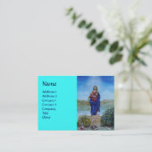 Carte De Visite NOTRE DAME DE bleu clair vert rouge (Debout devant)