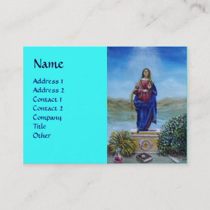 Carte De Visite NOTRE DAME DE bleu clair vert rouge