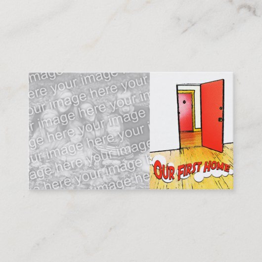 Carte De Visite notre première porte comique à domicile (Devant)