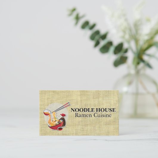 Carte De Visite Nouilles et sauce dans un bol (Debout devant)