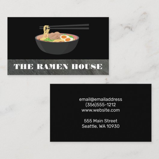 Carte De Visite Nouilles Ramen (Devant / Derrière)