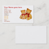 Carte De Visite Nounours mignon (Devant / Derrière)