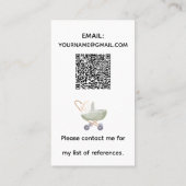 Carte De Visite Nounours QR Code Ours Bleu Doux Coeur (Dos)