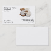 Carte De Visite Nounours s'étreignant (Devant / Derrière)