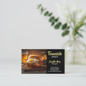 Carte De Visite Nourriture Cantine Poulet Bacon Œuf Burger Restaur (Debout devant)