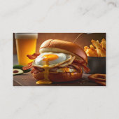 Carte De Visite Nourriture Cantine Poulet Bacon Œuf Burger Restaur (Dos)