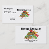 Carte De Visite Nourriture de Mexicain de Mucho Gassyass (Devant / Derrière)