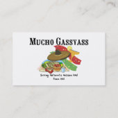 Carte De Visite Nourriture de Mexicain de Mucho Gassyass (Dos)